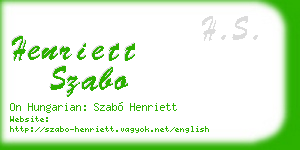 henriett szabo business card