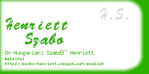 henriett szabo business card